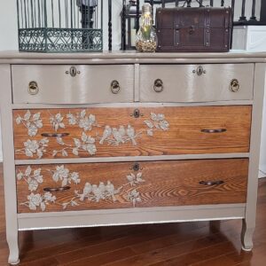 Vintage 4 Drawer Dresser with Custom Molded Accents